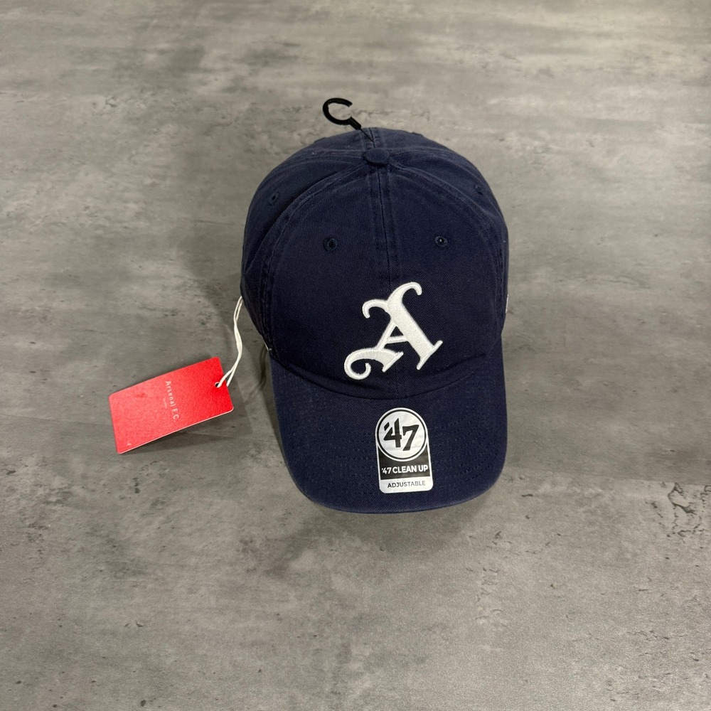 Arsenal F.C. Hat Men Clean Up Navy Blue Premier League Soccer '47 Brand Gothic A